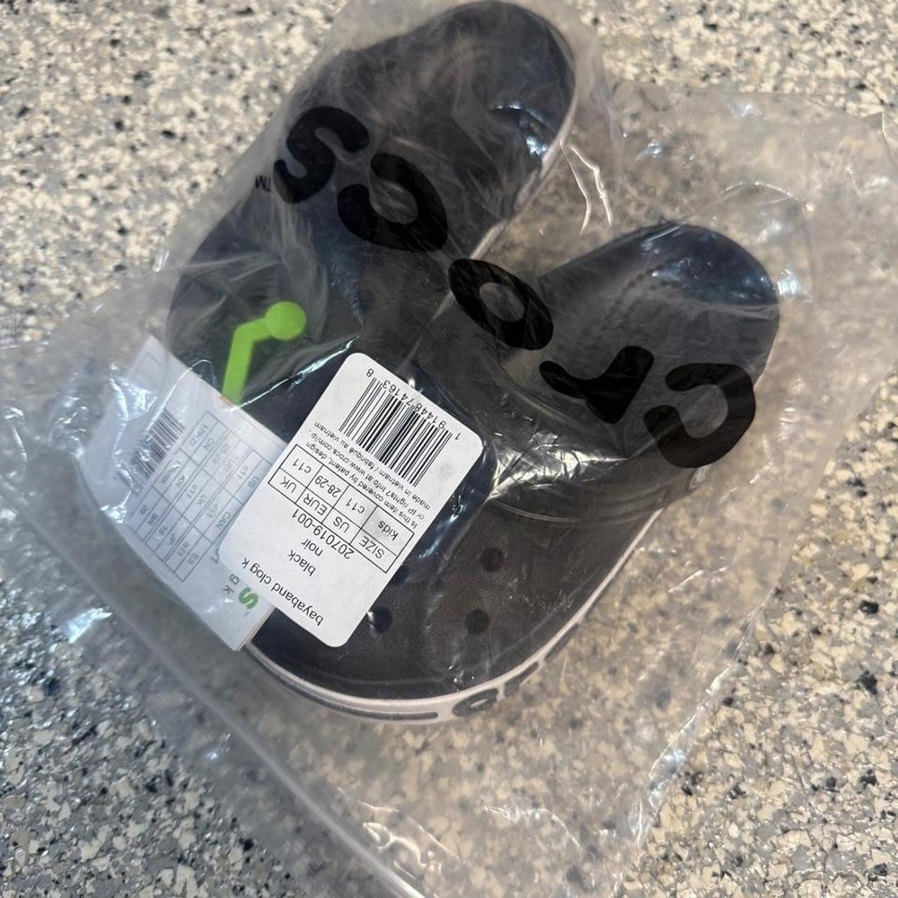 NWT CROCS Black with white accents - C11